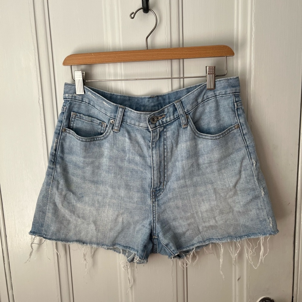 DISTRESSED DENIM SHORTS
